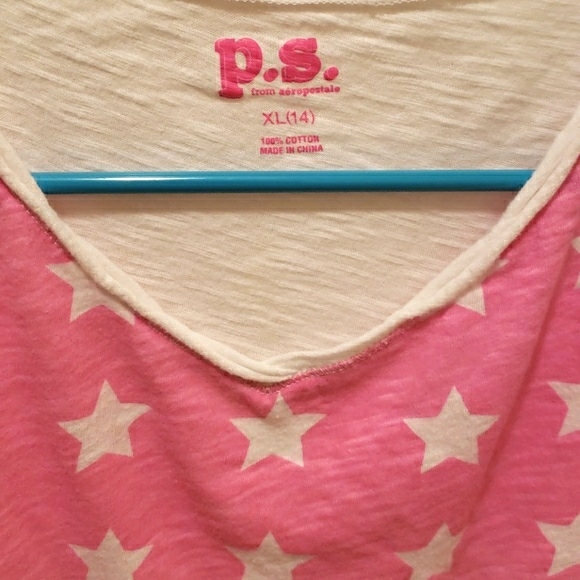 🌴 Pink & White Star Ombre Top - Picture 3 of 3